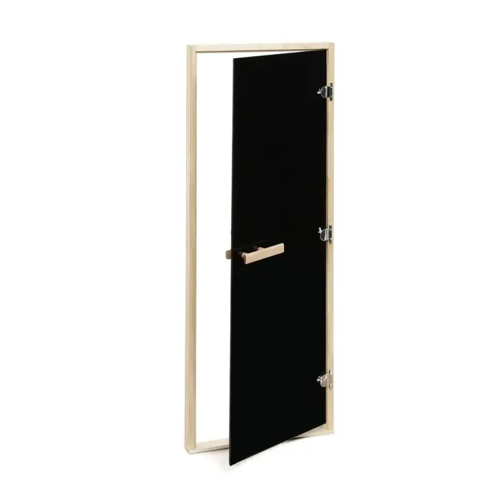 Дверь для бани и сауны «Блэк», 180×70 см по коробке, липа, чёрное стекло Дверь для бани и сауны «Блэк», 180×70 см по коробке, липа, чёрное стекло