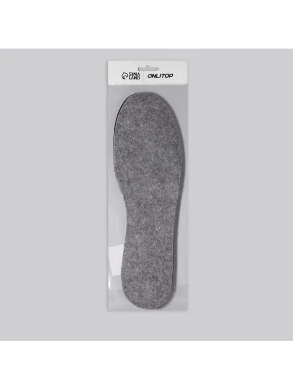 Стельки для обуви, универсальные, р-р RU до 46 (р-р Пр-ля до 46), 29 см, пара, серые