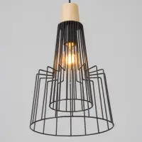 Светильник потолочный BayerLux &laquo;Крит&raquo;, 1&times;40 Вт, Е27, черный/коричневый, 25&times;25&times;37(137)см