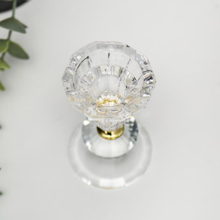 Подсвечник стекло на 1 свечу Подсвечник стекло на 1 свечу "Вазон с хрусталиком" 9,7х5,6х5,6 см