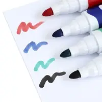 Маркеры для доски Brauberg. Soft, 4 цвета, узел 5.0 мм, ширина линии 5.0 мм, резиновая вставка, водные