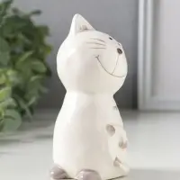 Сувенир керамика "Котейка белый полосатый" 6,5х5,3х11,2 см
