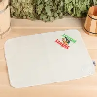 Набор для бани с принтом &laquo;Самому лучшему банщику&raquo;, 3 предмета: шапка, коврик, рукавица, полиэфир, светлый, &laquo;Банная забава&raquo;