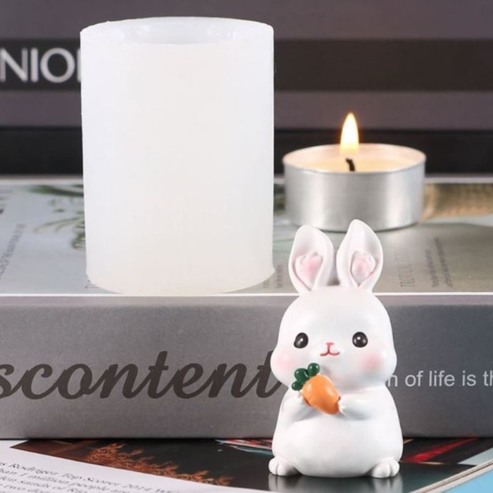 Молд силикон Молд силикон "Зайчик с морковкой" 6,4х4,6х4,6 см