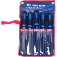 Набор напильников 200 мм, двухкомп. рукоятки,5 предм KING TONY NO1005GQ