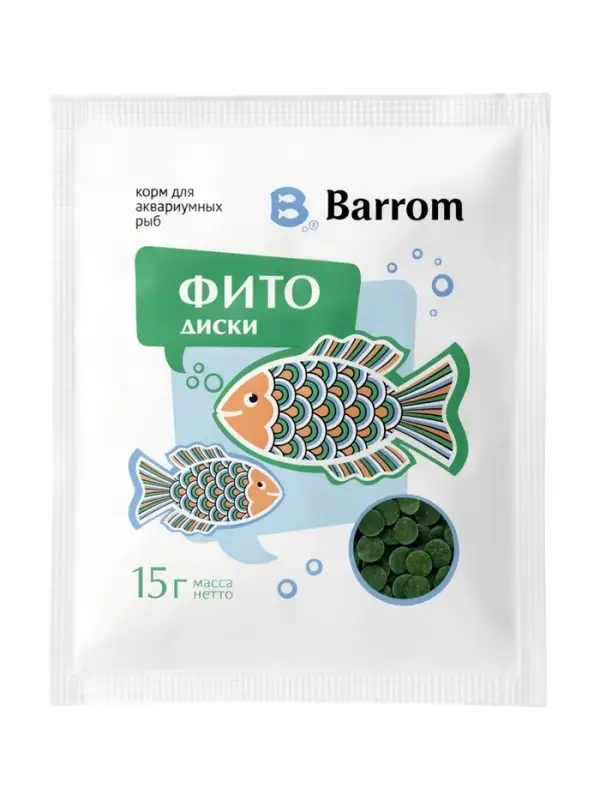Корм для аквариумных рыб ФИТО, диски, 15 г
