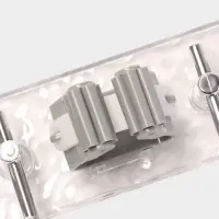 Держатель для швабр настенный самоклеящийся, прозрачная основа, 4 отделения, 42.5&times;6&times;6 см