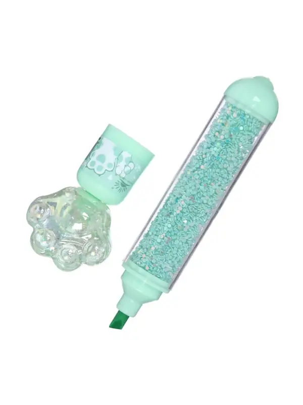 Набор маркеров-текстовыделителей &laquo;Лапки блеск&raquo;, 3 цвета, скошенный наконечник, узел 4 мм, МИКС