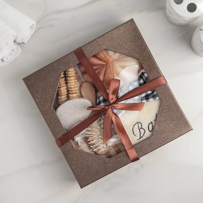 Набор банный, 7 предметов (3 мочалки, повязка на голову, расчёска, разделитель для пальцев, пемза), цвет МИКС Набор банный, 7 предметов (3 мочалки, повязка на голову, расчёска, разделитель для пальцев, пемза), цвет МИКС