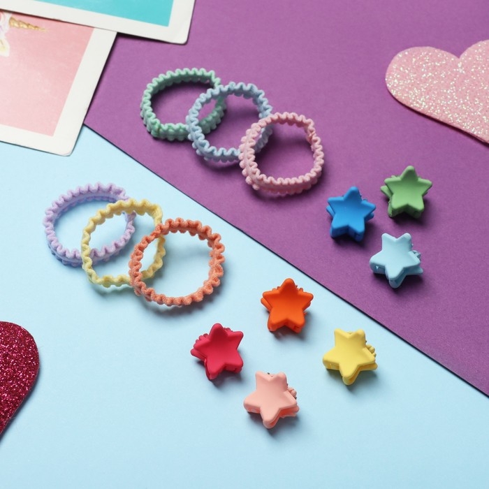 Набор для волос Набор для волос "Солнышко" (6 резинок,10 крабиков) звезда мини