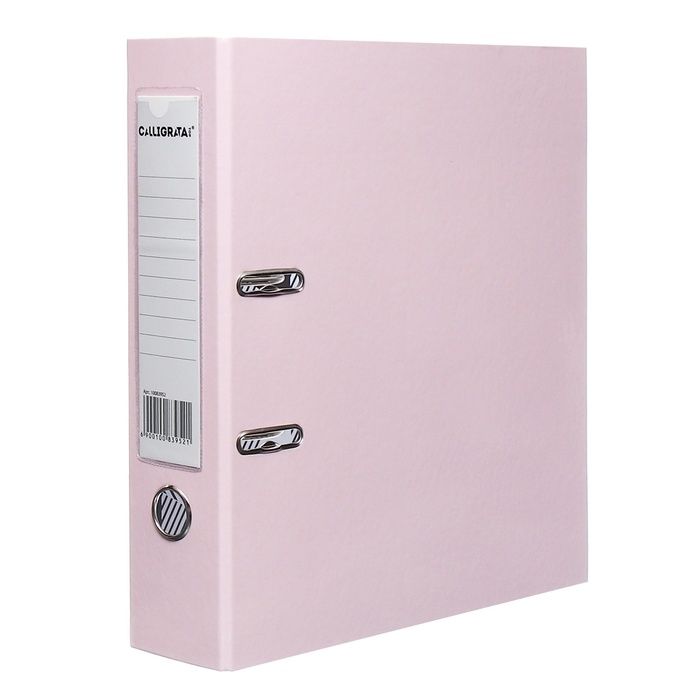Пaпкa-регистратор А4 75мм Calligrata ламинированная, бледно розовый