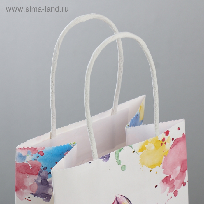 Пакет подарочный крафт, упаковка, «Счастье ждёт тебя», 12 х 21 х 9 см Пакет подарочный крафт, упаковка, «Счастье ждёт тебя», 12 х 21 х 9 см