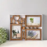 Фоторамка пластик на 3 фото 10х15 см "Я люблю тебя" тёмное золото 31,5х25,5 см