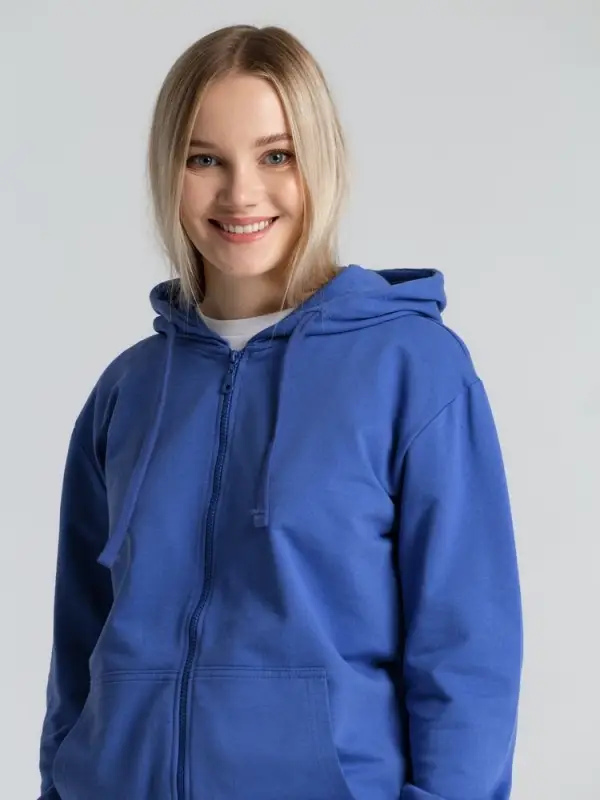 Толстовка на молнии с капюшоном Siverga 2.0, ярко-синяя, размер XS