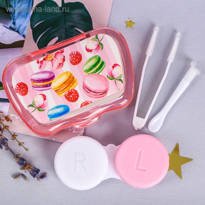 Контейнер для линз с зеркалом Контейнер для линз с зеркалом "Сладости"