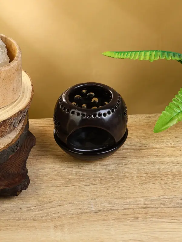 Аромалампа "Магнолия" керамика, цв. тёмно-коричневый, 10х10х9 см