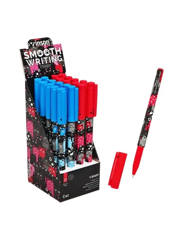 Ручка шариковая маслянная 0,7мм, корпус софттач с рисунком Ручка шариковая маслянная 0,7мм, корпус софттач с рисунком "Vinson" синяя