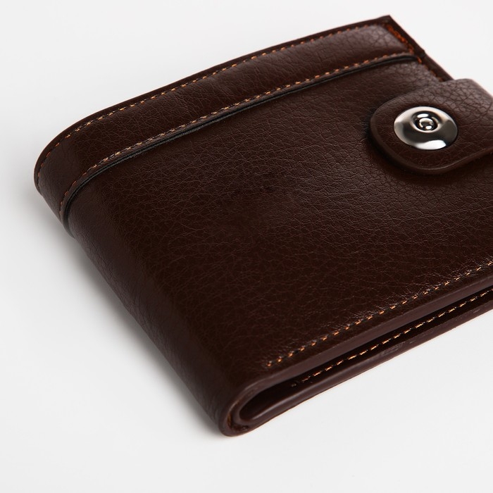 Портмоне мужское на магните, отдел для купюр, для карт, для монет, цвет коричневый Портмоне мужское на магните, отдел для купюр, для карт, для монет, цвет коричневый