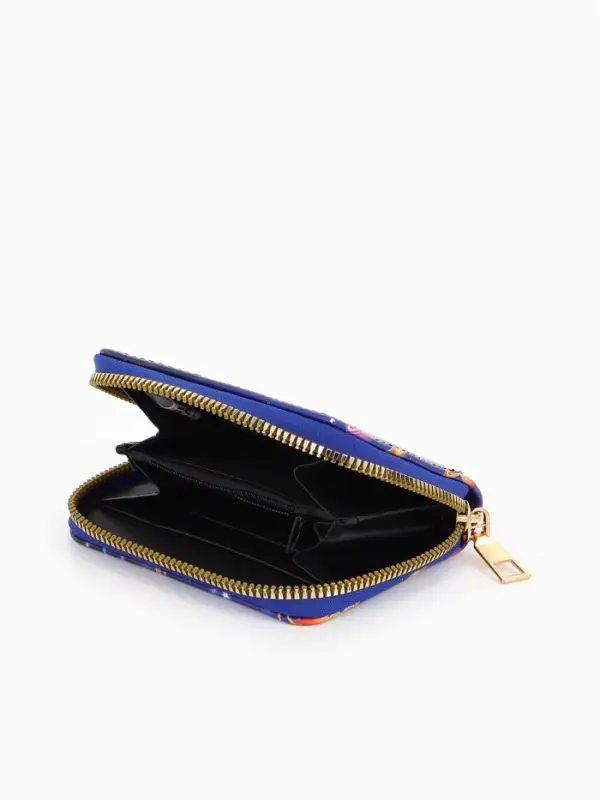 Кошелёк на молнии Выбражулька, 8.5&times;2.5&times;10.5 см, с принтом, синий