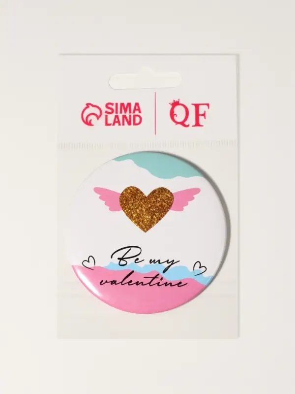 Зеркало карманное «Сердечки», d=7 см, МИКС