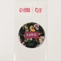 Зеркало карманное LOVE, d=7 см, тёмно-зелёное
