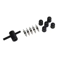 Набор автолюбителя №1, 5 колпачков, пластик, 5 золотников коротких, ключ