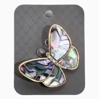 Брошь "Бабочка" под галиотис, цвет зелёный в золоте