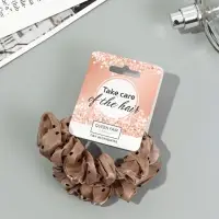 Резинка для волос "Летиция" (набор 2 шт) 7 см, коричневый Резинка для волос "Летиция" (набор 2 шт) 7 см, коричневый