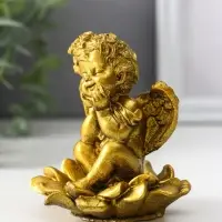 Фигура «Ангел на цветке», 8.5×7.5×7 см, золото