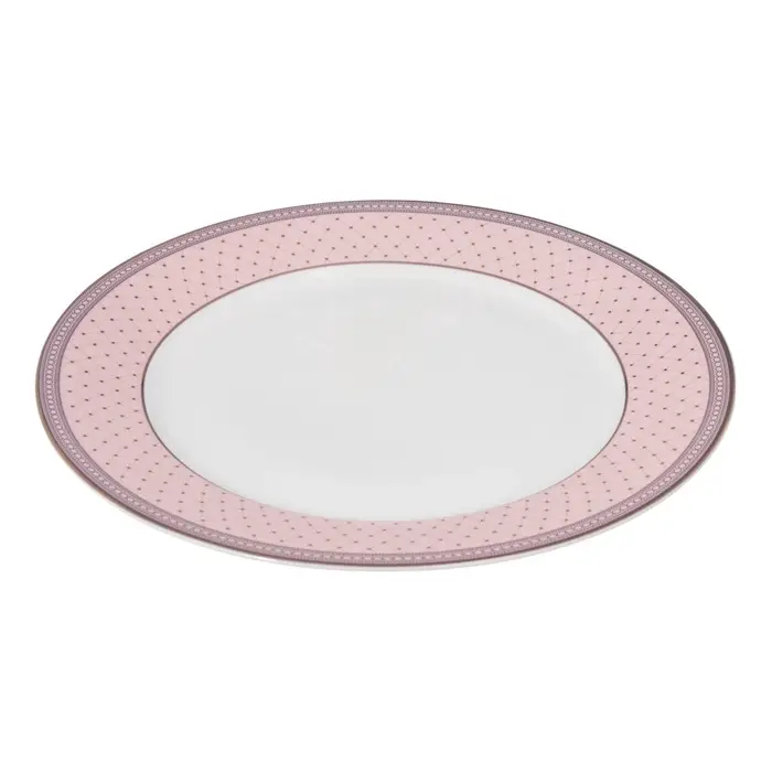 Тарелки WY Paradise, d=25.5 см, набор 2 шт., фарфор, белые, розовые
