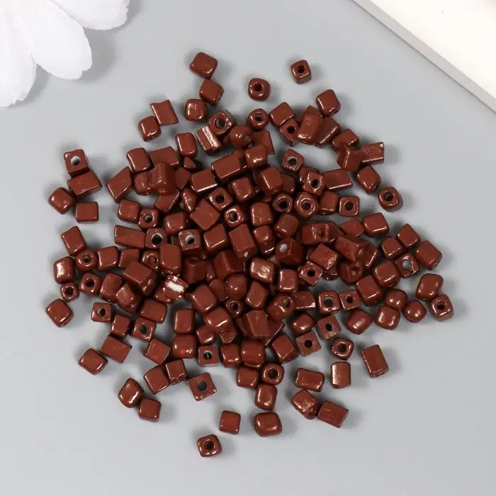 Бисер кубический стекло 4х4 мм  Бисер кубический стекло 4х4 мм "Яркость. Шоколад" набор 20 гр