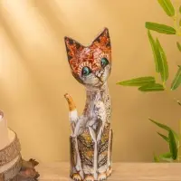 Сувенир «Кошка в ошейнике», 10×4×30 см, дерево, МИКС