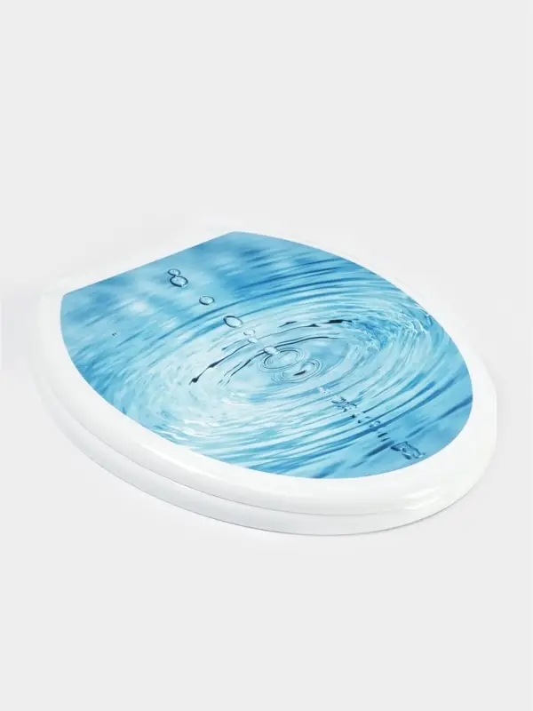 Сиденье для унитаза &laquo;Декор. Капли&raquo;, 44.5&times;37.5 см, с крышкой, белое