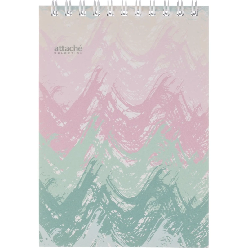 Блокнот А6,60л,кл,греб.верх,обл.мат.лам. Attache Selection Pastel Волны