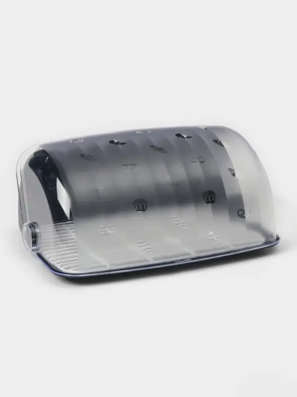 Хлебница с крышкой &laquo;Рондо&raquo;, 34&times;26&times;15.5 см, пластик, чёрная