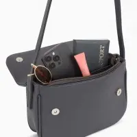 Сумка женская мессенджер TEXTURA на магните, 25&times;7.5&times;19 см, серая