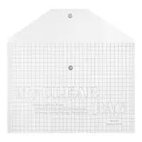 Папка-конверт на кнопке, А4, 80 мкм, &laquo;Клетка&raquo;, прозрачная