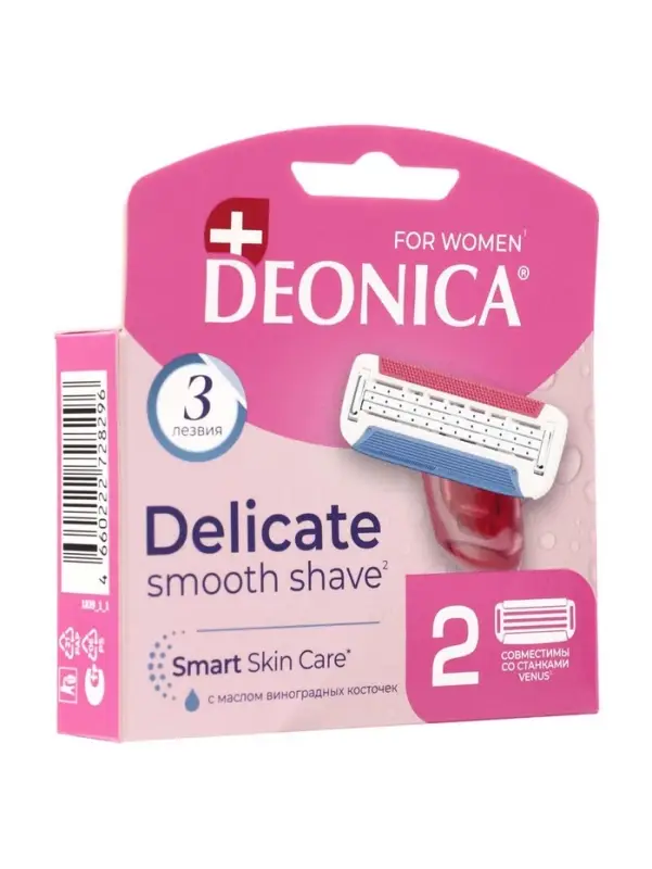 Сменные кассеты DEONICA 3 FOR WOMEN , 2 шт Сменные кассеты DEONICA 3 FOR WOMEN , 2 шт