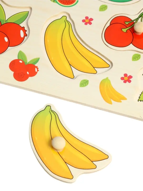 Рамка - вкладыш Лесная мастерская &laquo;Подбери картинку. Ягоды - фрукты&raquo;, 7 деталей