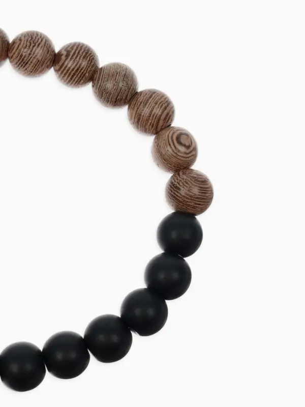 Браслет из бусин &laquo;Аметист&raquo;, d=6 см, шар №8, чёрный, коричневый