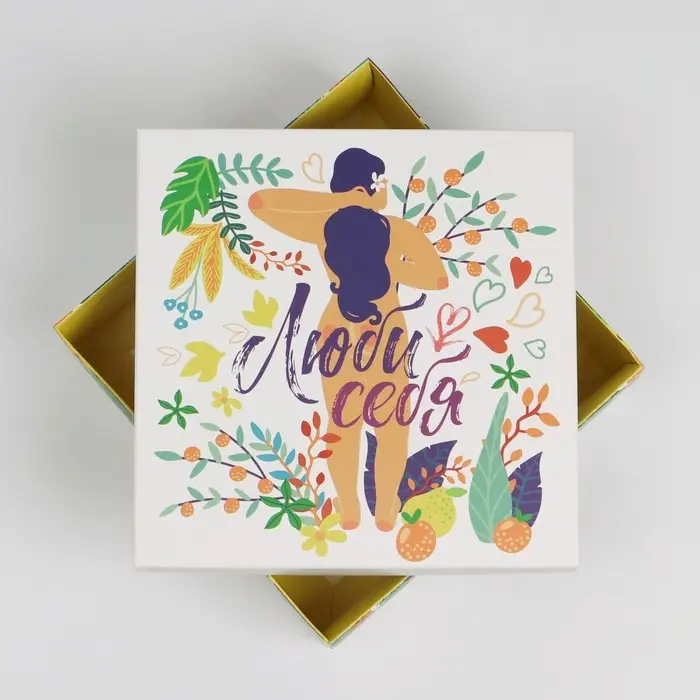 Коробка подарочная складная, упаковка, «Тропики», 17 х 17 х 7 см