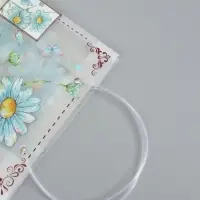 Пакет подарочный прозрачный, "Ромашки-васельки", 22 х 10 х 24 см