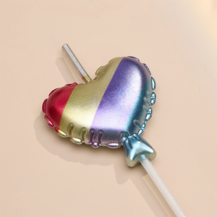 Набор свечей для торта, 5 шт  Набор свечей для торта, 5 шт "Воздушный шарик. Сердца", разноцветные