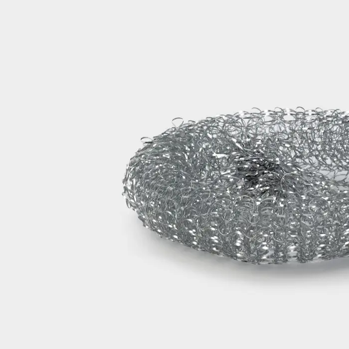 Губки для посуды Доляна, 3 шт., металлическая, 9&times;9&times;2 см
