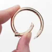 Кольцо-карабин, d=38/48 мм, толщина - 5 мм, 5 шт., цвет золотой