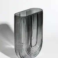 Ваза для цветов &laquo;Айрис&raquo;, 23.5&times;17&times;7 см, стекло, серая