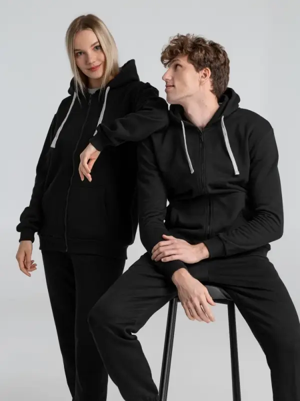 Толстовка на молнии с капюшоном Unit Siverga Heavy черная, размер S Толстовка на молнии с капюшоном Unit Siverga Heavy черная, размер S