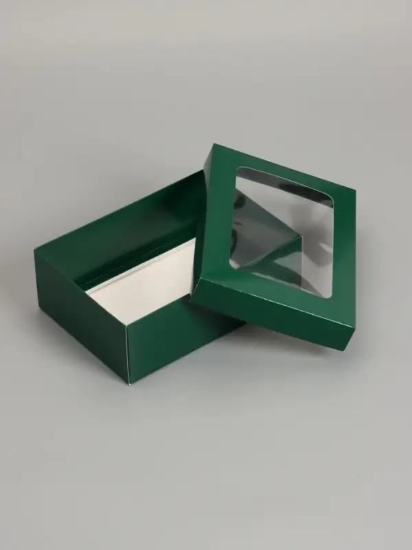 Коробка складная &laquo;Армейский зелёный&raquo;, с окном 21 х 15 х 7 см