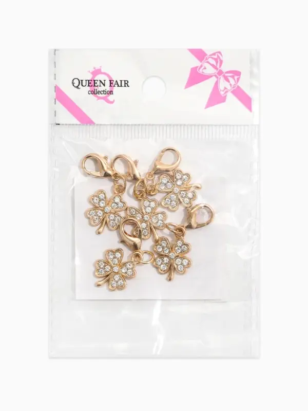 Шарм для браслета на карабине &laquo;Клевер&raquo;, золоте