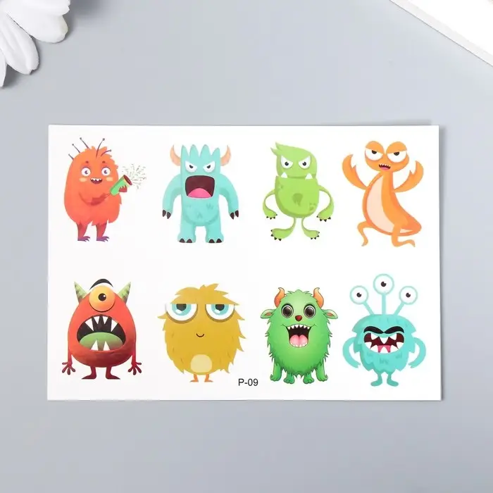 Татуировка на тело цветная Татуировка на тело цветная "Праздник монстров" 11,5х8 см, МИКС